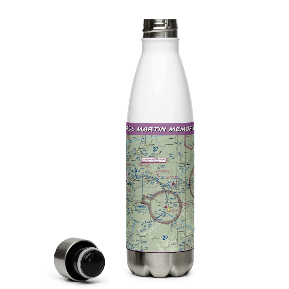 Ava Bill Martin Memorial Airport (AOV) VFR Sectional Water Bottle 
