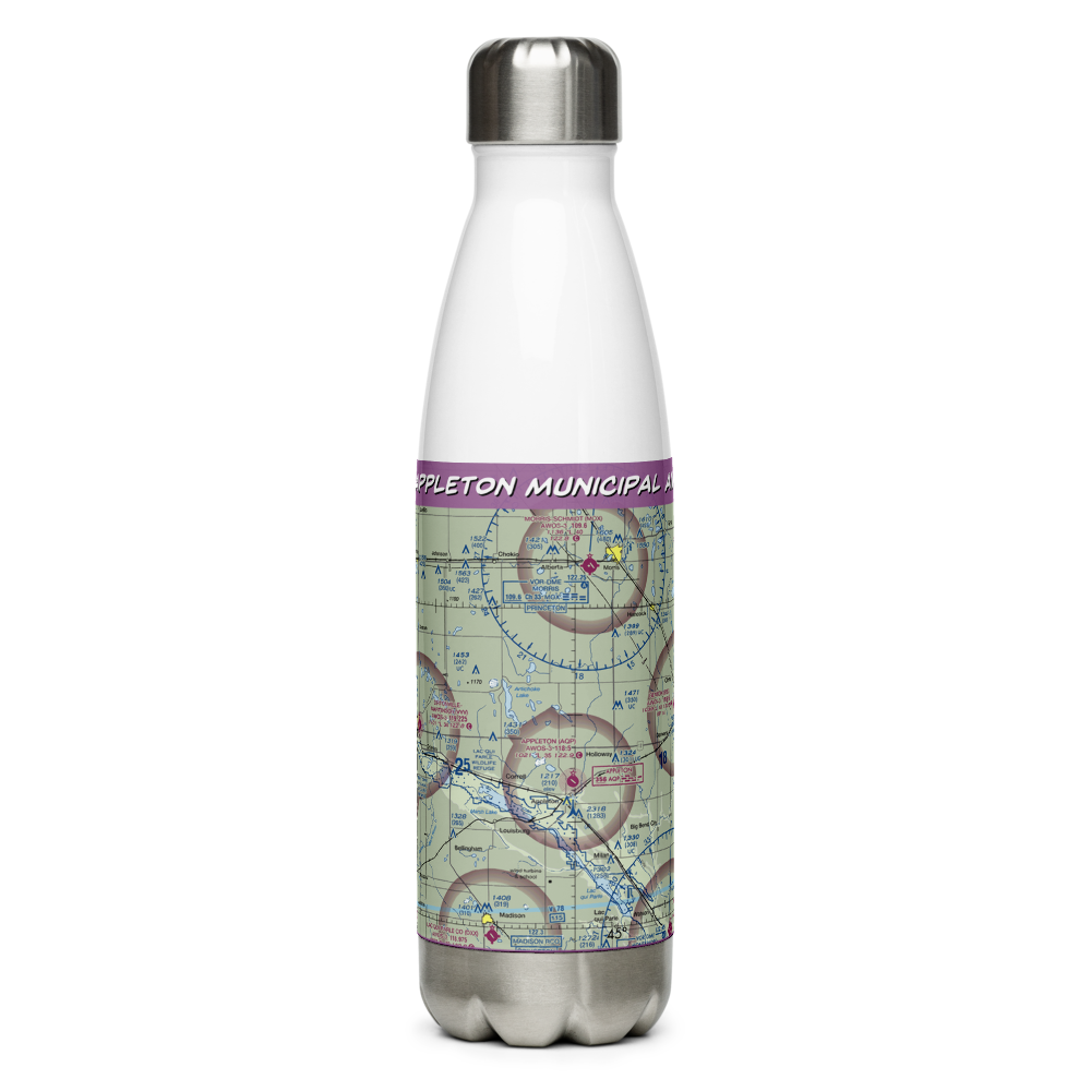 Appleton Municipal Airport (AQP) VFR Sectional Water Bottle 