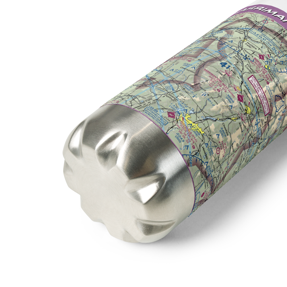 Harriman and West Airport (AQW) VFR Sectional Water Bottle 