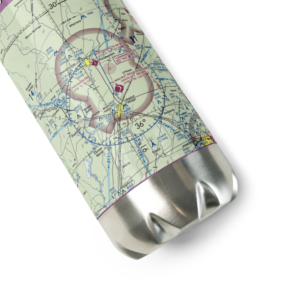 Walnut Ridge Regional Airport (ARG) VFR Sectional Water Bottle 