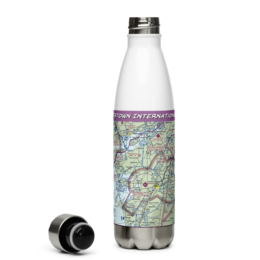 Watertown International Airport (ART) VFR Sectional Water Bottle 