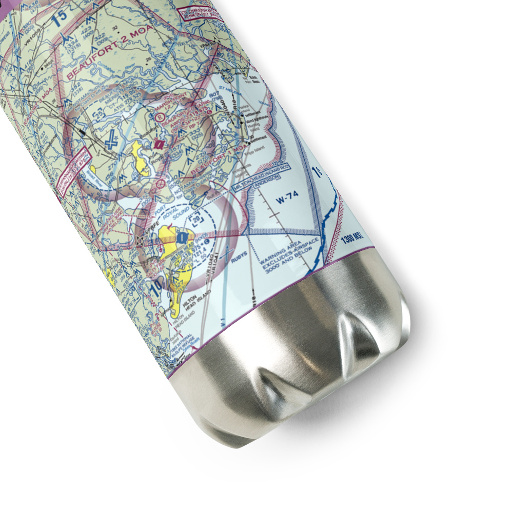 Beaufort County Airport (ARW) VFR Sectional Water Bottle 