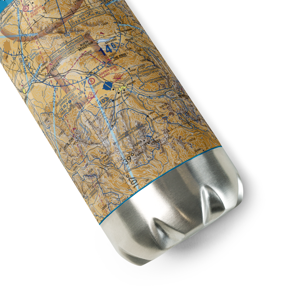 Aspen-Pitkin Co/Sardy Field (ASE) VFR Sectional Water Bottle 