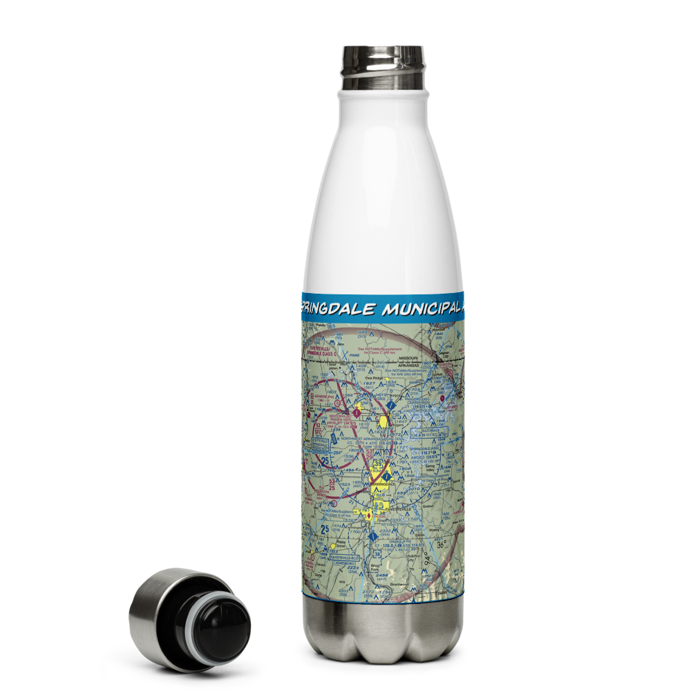 Springdale Municipal Airport (ASG) VFR Sectional Water Bottle 