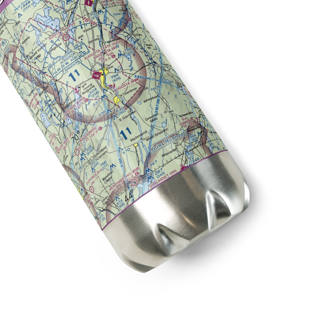 Augusta State Airport (AUG) VFR Sectional Water Bottle 