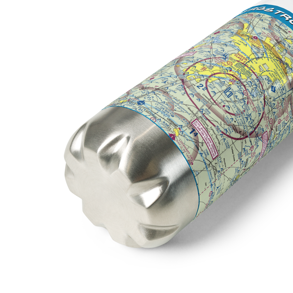 Austin Bergstrom International Airport (AUS) VFR Sectional Water Bottle 
