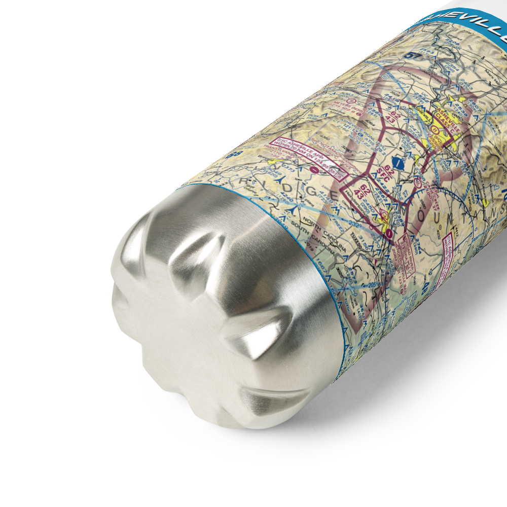 Asheville Regional Airport (AVL) VFR Sectional Water Bottle 