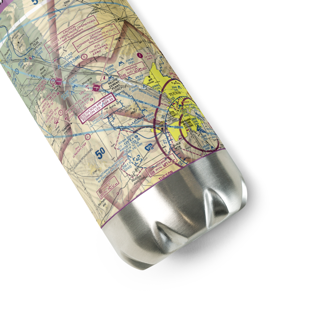 Marana Regional Airport (AVQ) VFR Sectional Water Bottle 