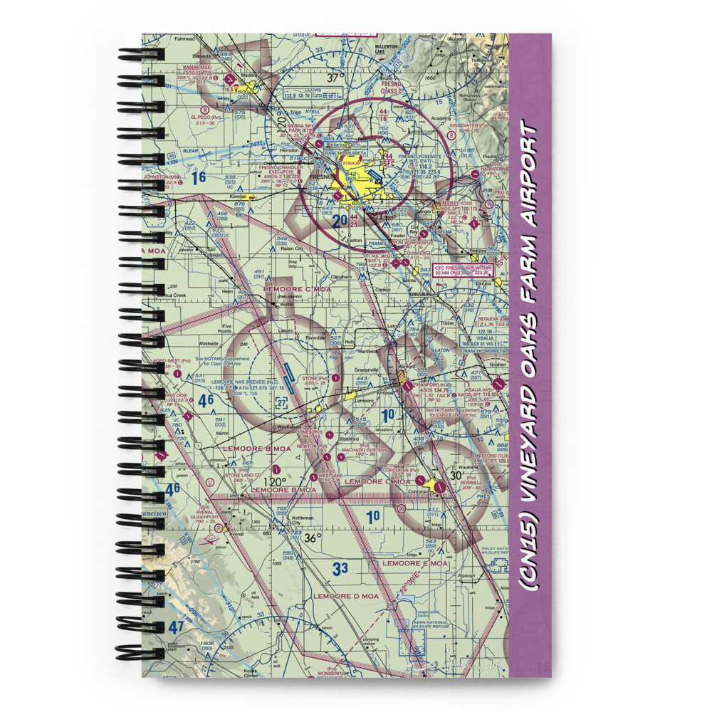 Vineyard Oaks Farm Airport (CN15) VFR Sectional Notebook 