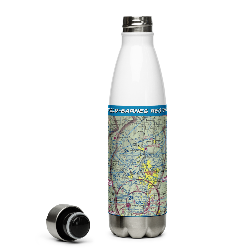 Westfield-Barnes Regional Airport (BAF) VFR Sectional Water Bottle 