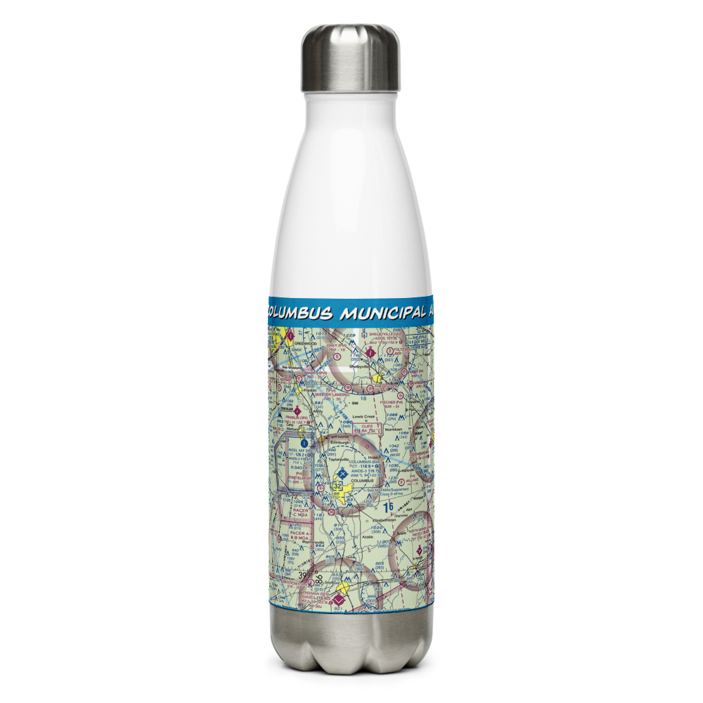 Columbus Municipal Airport (BAK) VFR Sectional Water Bottle 