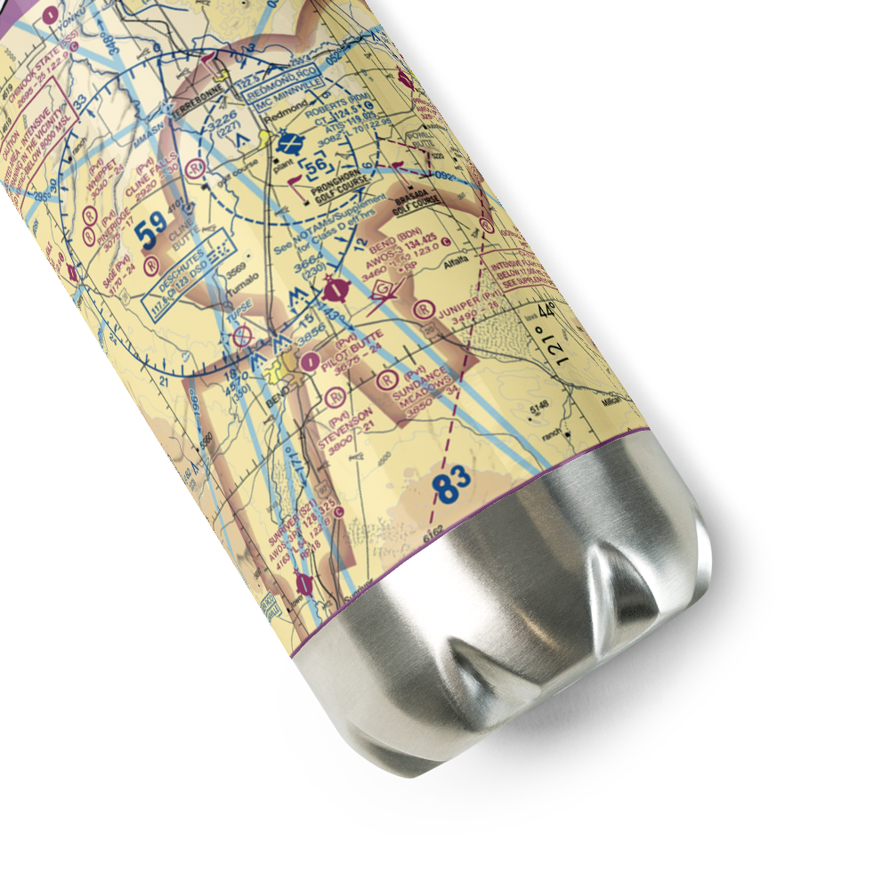 Bend Municipal Airport (BDN) VFR Sectional Water Bottle 