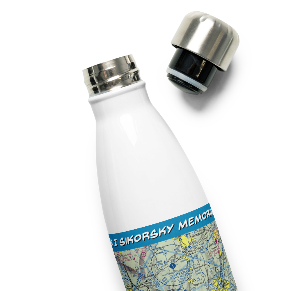 Igor I Sikorsky Memorial Airport (BDR) VFR Sectional Water Bottle 