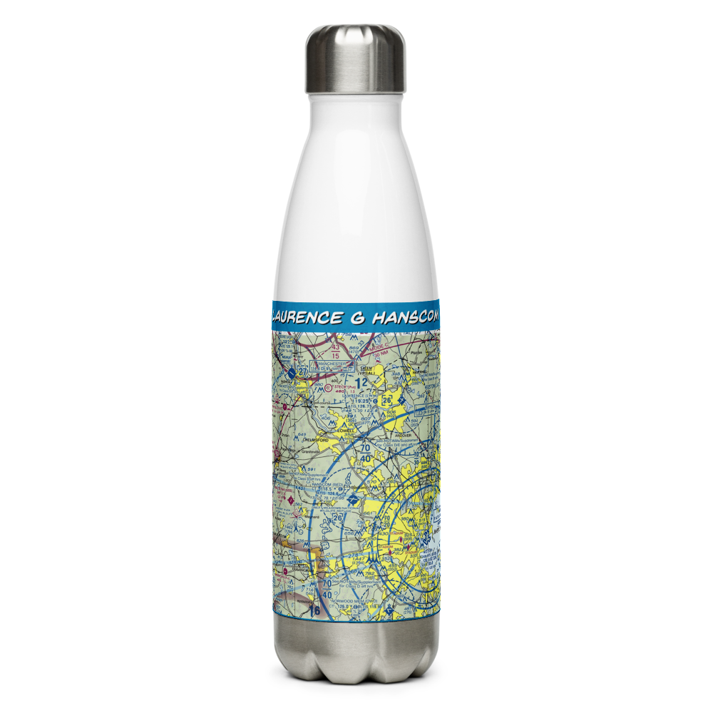 Laurence G Hanscom Field (BED) VFR Sectional Water Bottle 
