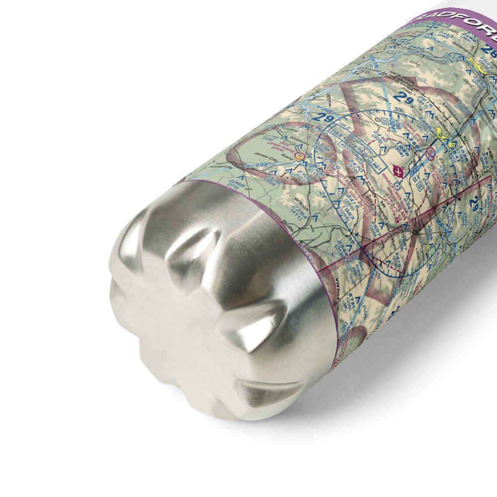 Bradford Regional Airport (BFD) VFR Sectional Water Bottle 