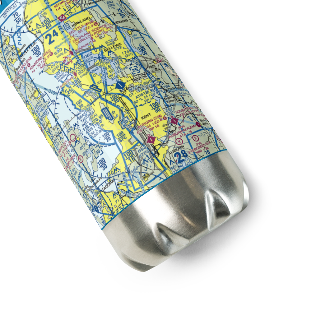Boeing Field King County International Airport (BFI) VFR Sectional Water Bottle 