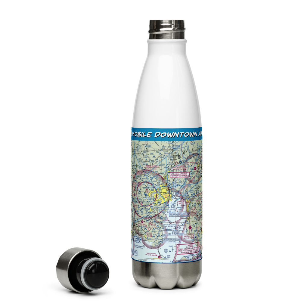 Mobile Downtown Airport (BFM) VFR Sectional Water Bottle 