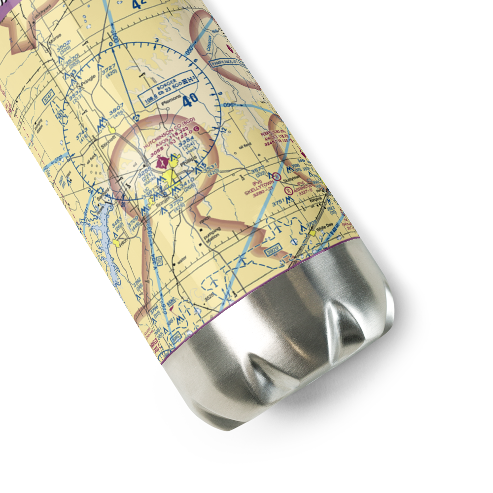 Hutchinson County Airport (BGD) VFR Sectional Water Bottle 
