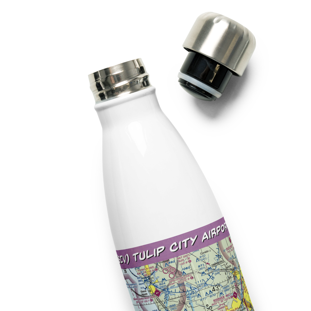 Tulip City Airport (BIV) VFR Sectional Water Bottle 