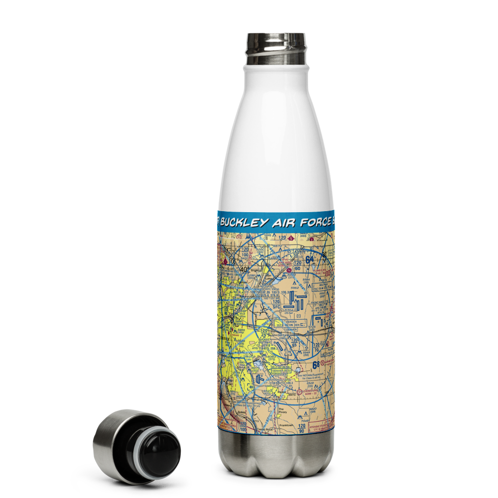 Buckley Air Force Base (BKF) VFR Sectional Water Bottle 