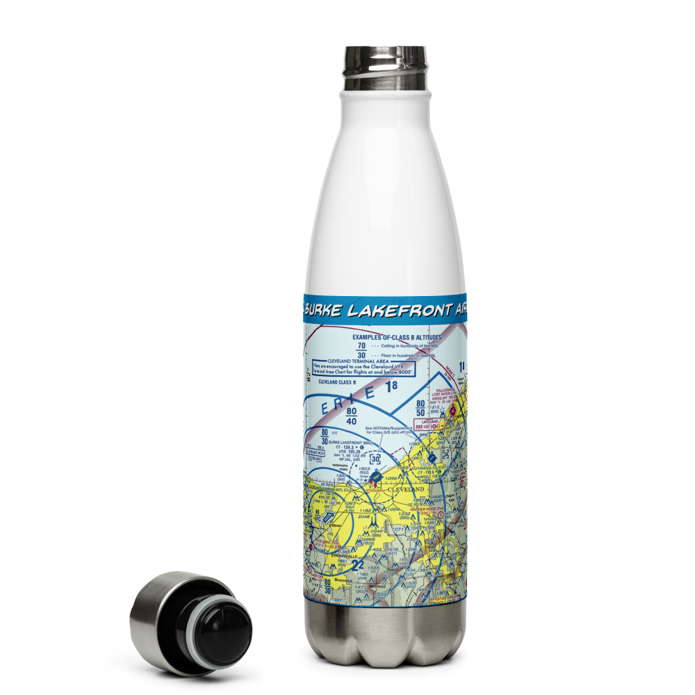 Burke Lakefront Airport (BKL) VFR Sectional Water Bottle 