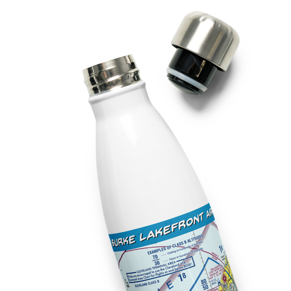 Burke Lakefront Airport (BKL) VFR Sectional Water Bottle 