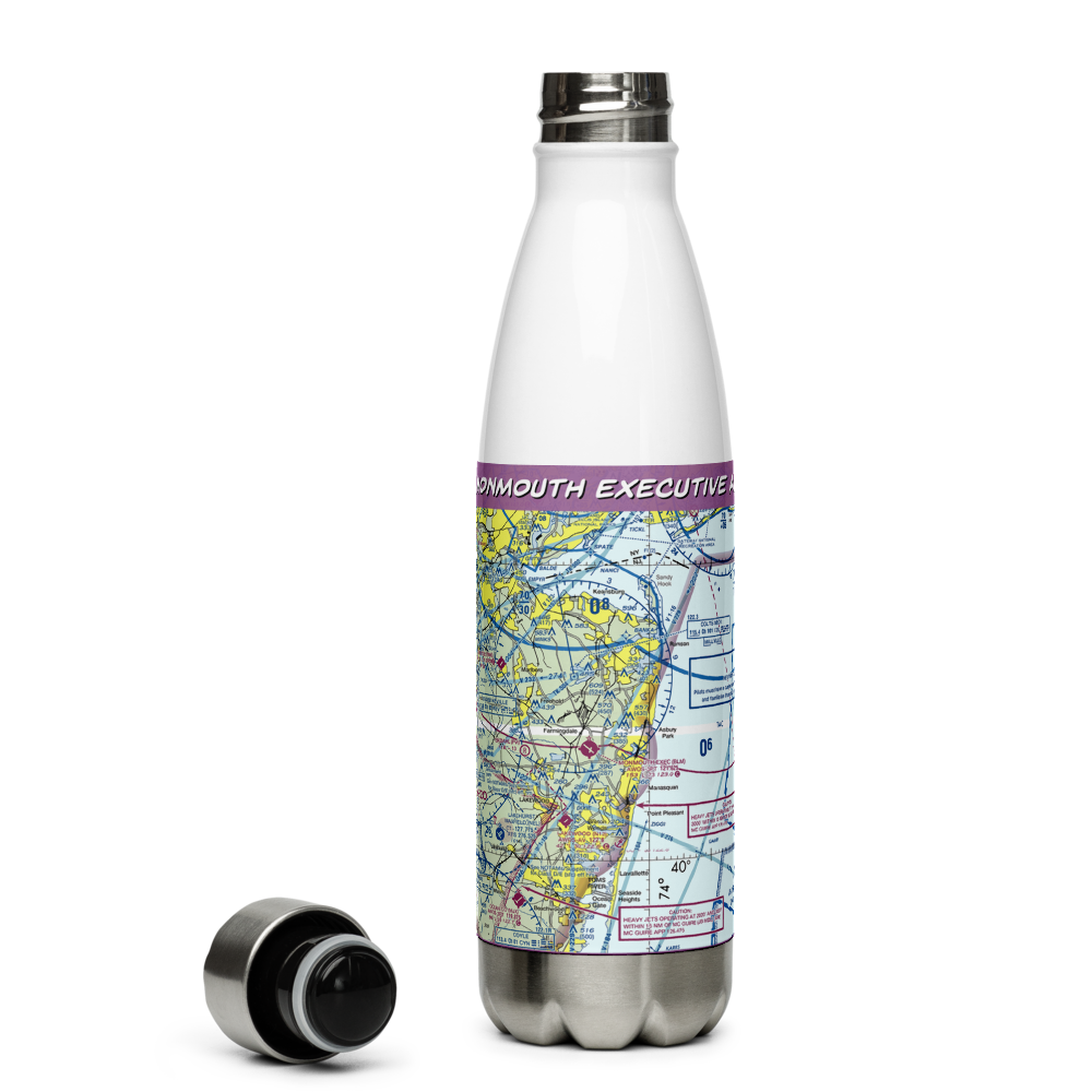 Monmouth Executive Airport (BLM) VFR Sectional Water Bottle 