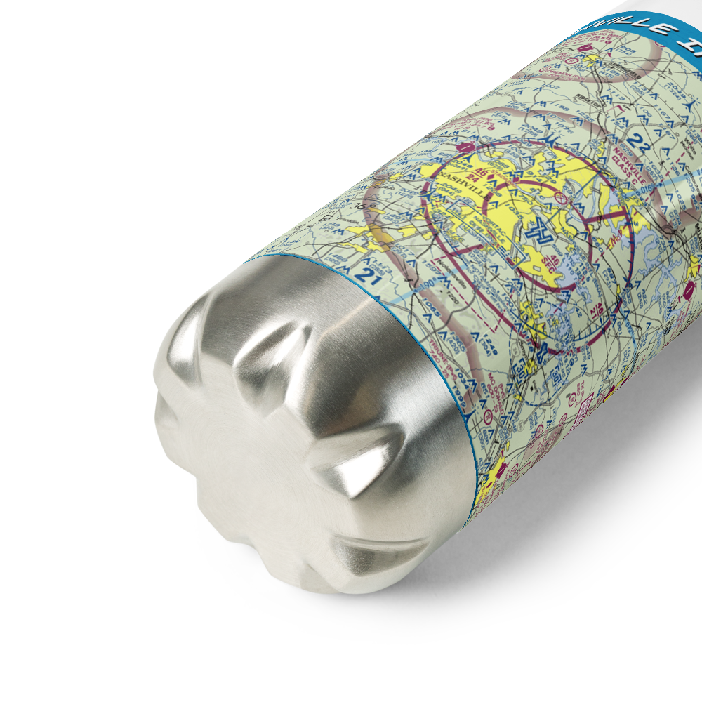 Nashville International Airport (BNA) VFR Sectional Water Bottle 