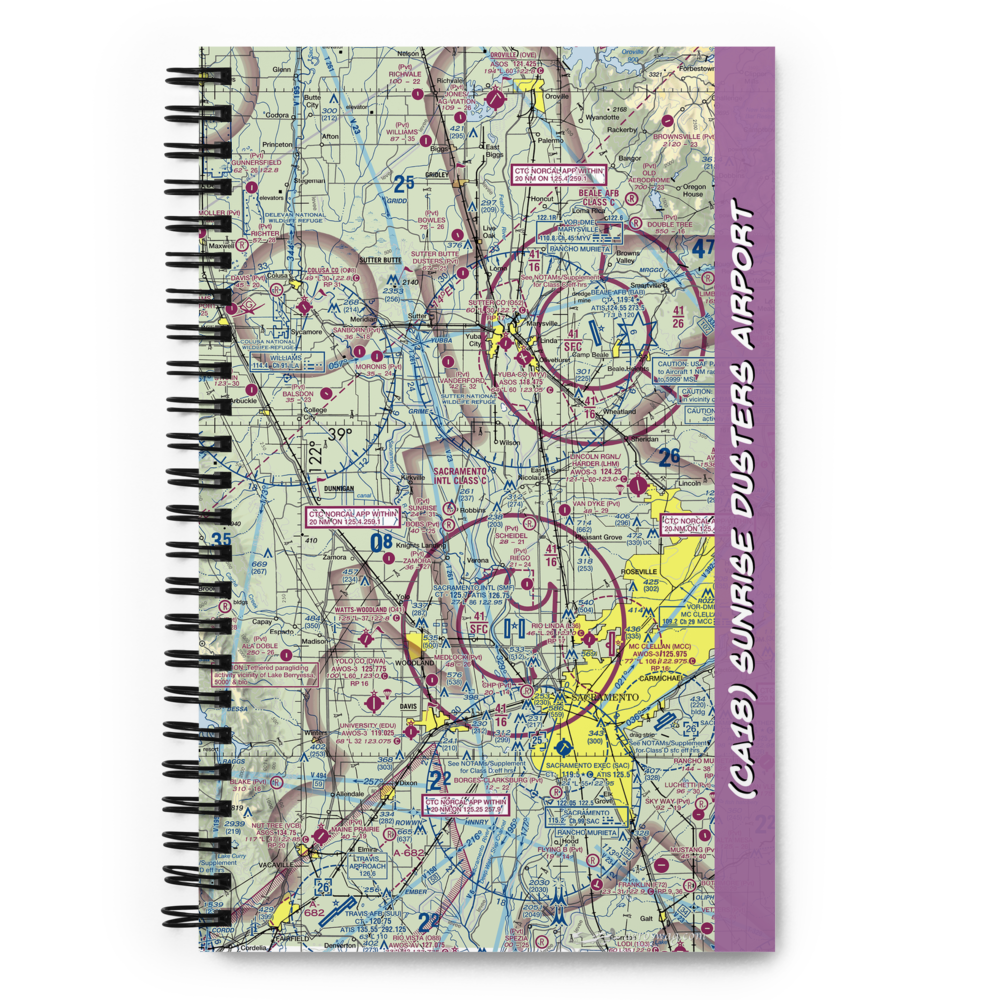 Sunrise Dusters Airport (CA18) VFR Sectional Notebook 