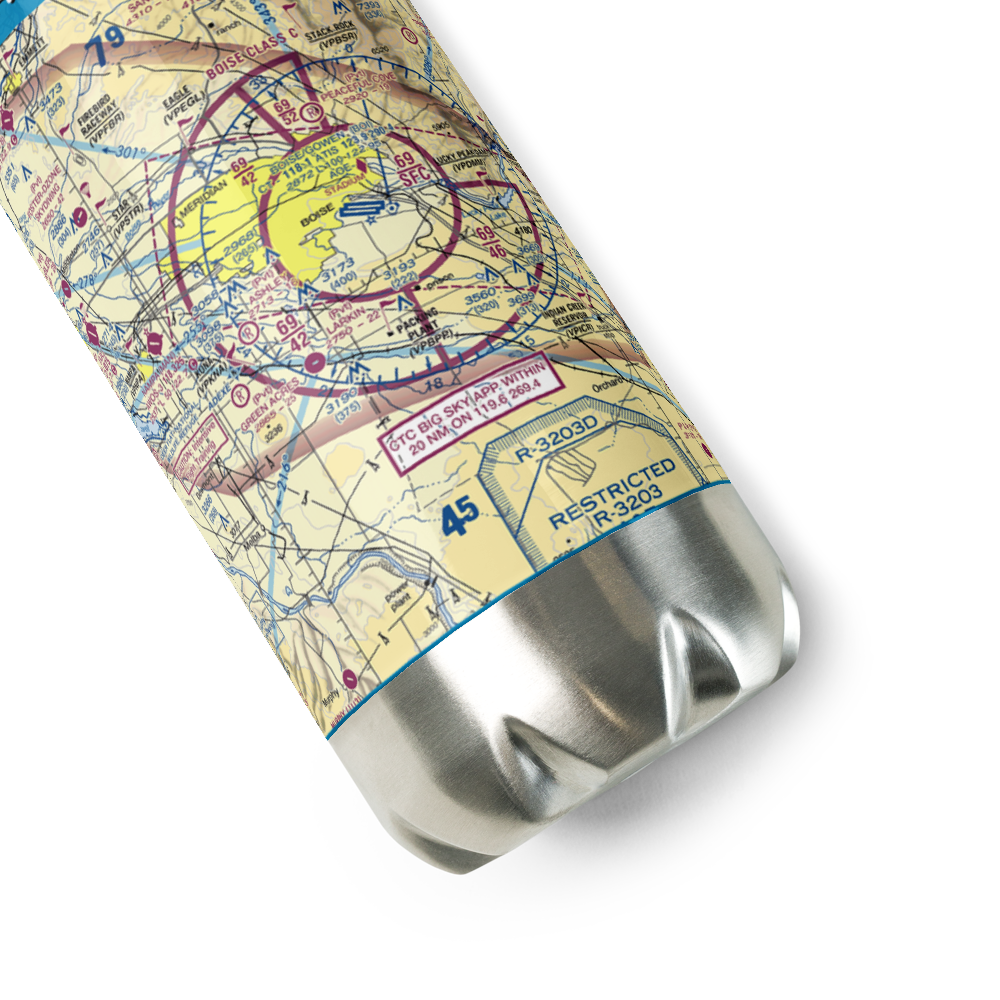 Boise Air Terminal/Gowen Field (BOI) VFR Sectional Water Bottle 