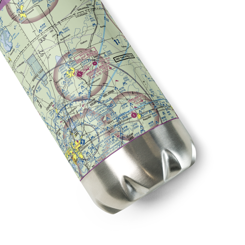Morehouse Memorial Airport (BQP) VFR Sectional Water Bottle 