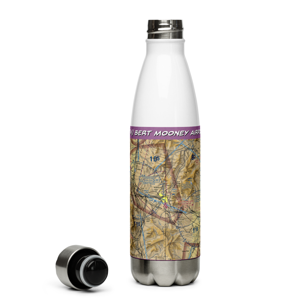 Bert Mooney Airport (BTM) VFR Sectional Water Bottle 