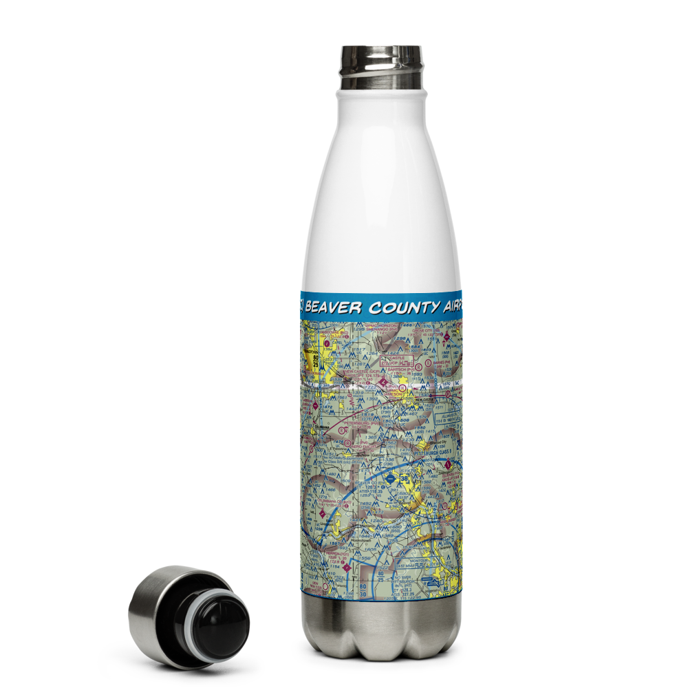 Beaver County Airport (BVI) VFR Sectional Water Bottle 