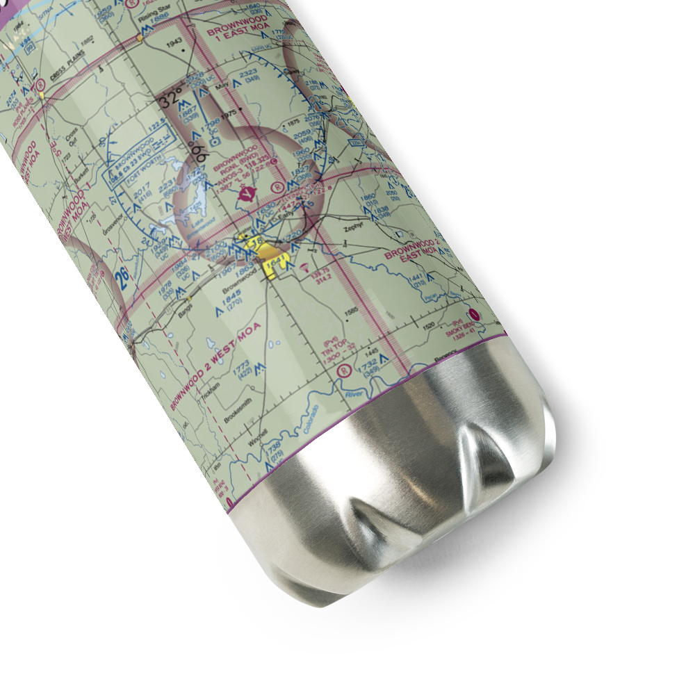 Brownwood Regional Airport (BWD) VFR Sectional Water Bottle 