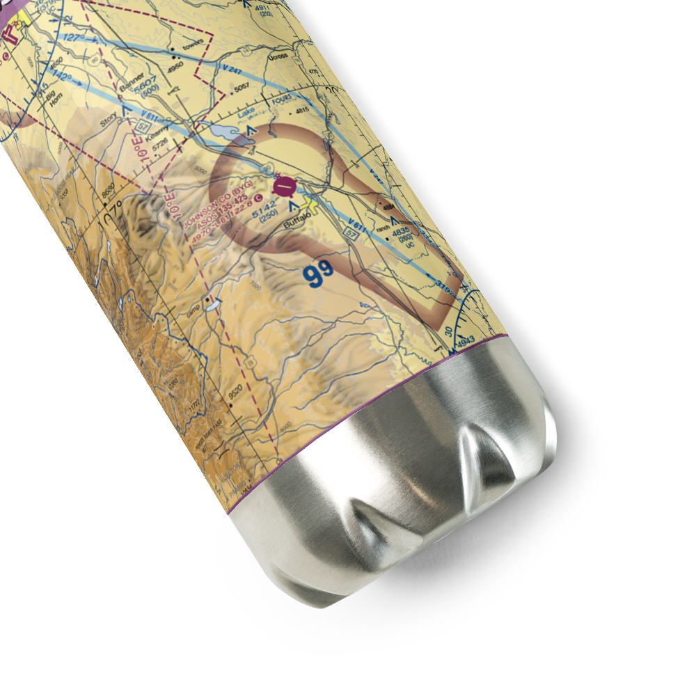 Johnson County Airport (BYG) VFR Sectional Water Bottle 