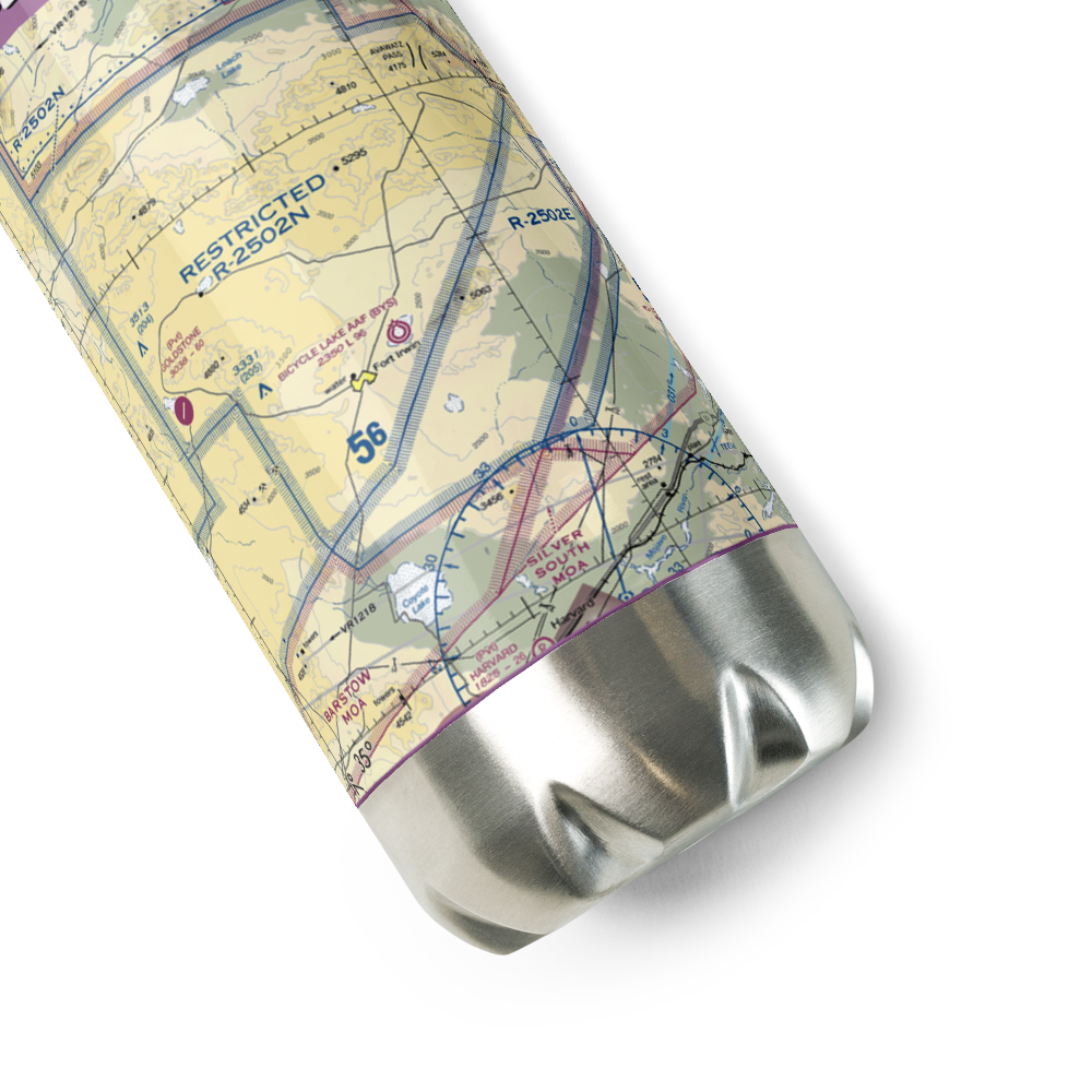 Bicycle Lake Army Air Field (BYS) VFR Sectional Water Bottle 