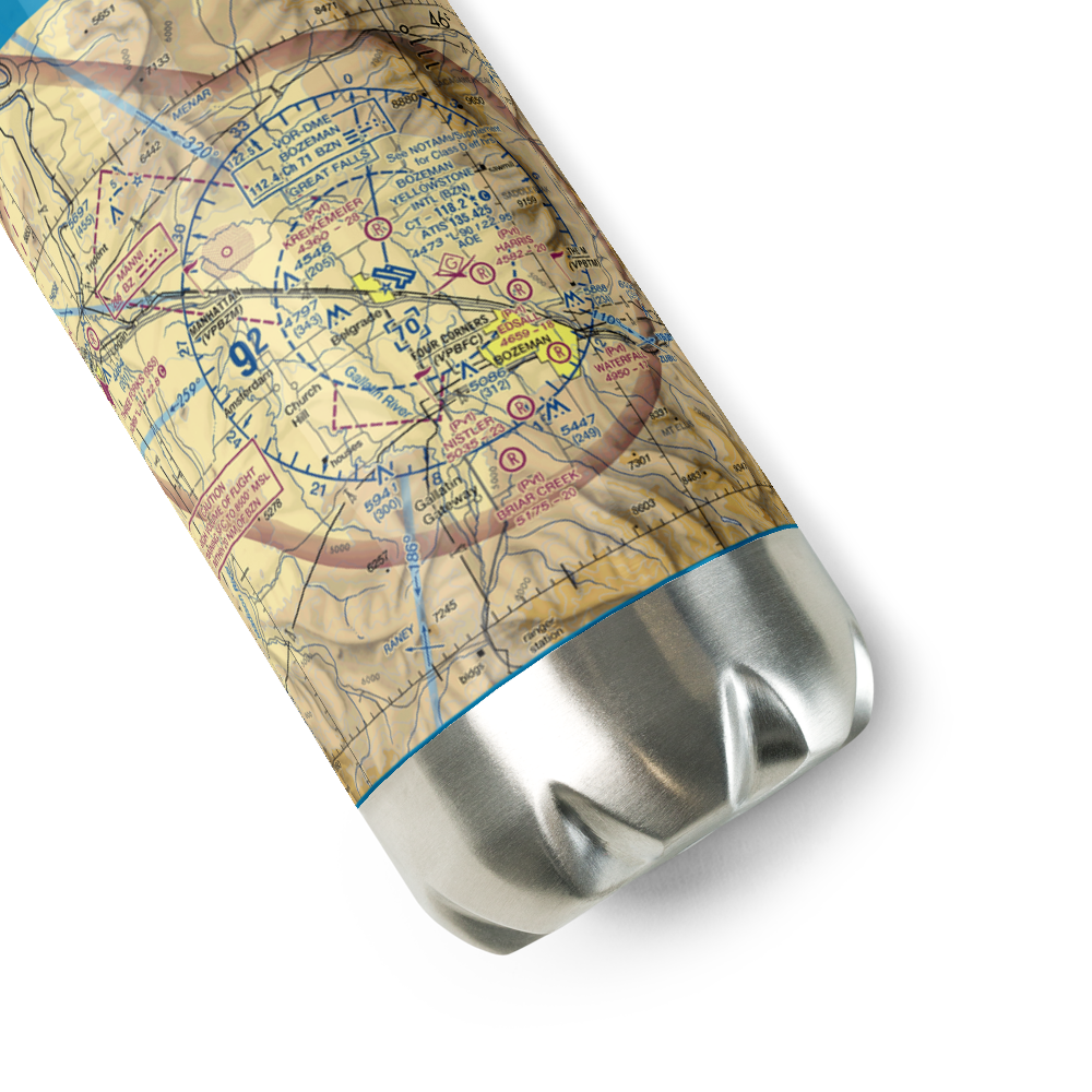 Gallatin Field (BZN) VFR Sectional Water Bottle 