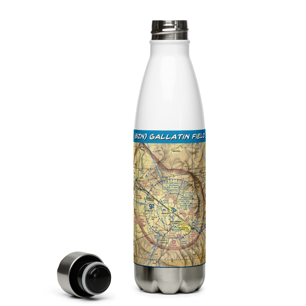 Gallatin Field (BZN) VFR Sectional Water Bottle 