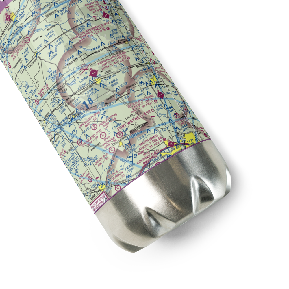 Kendallville Municipal Airport (C62) VFR Sectional Water Bottle 