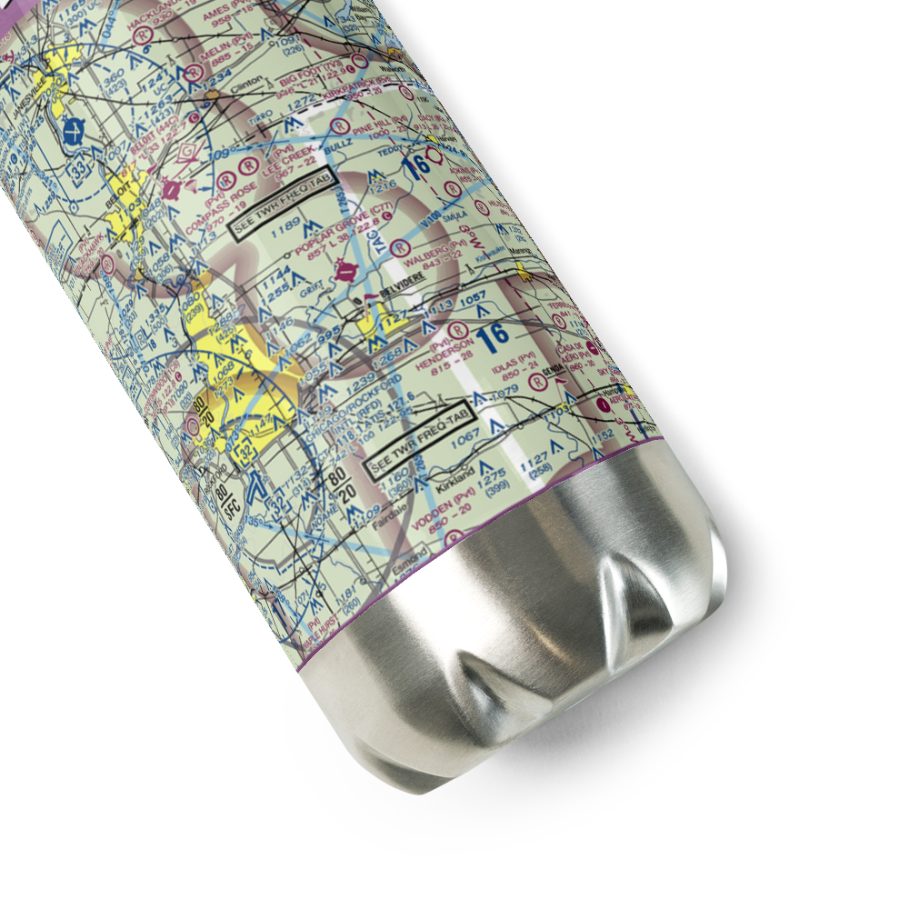 Poplar Grove Airport (C77) VFR Sectional Water Bottle 