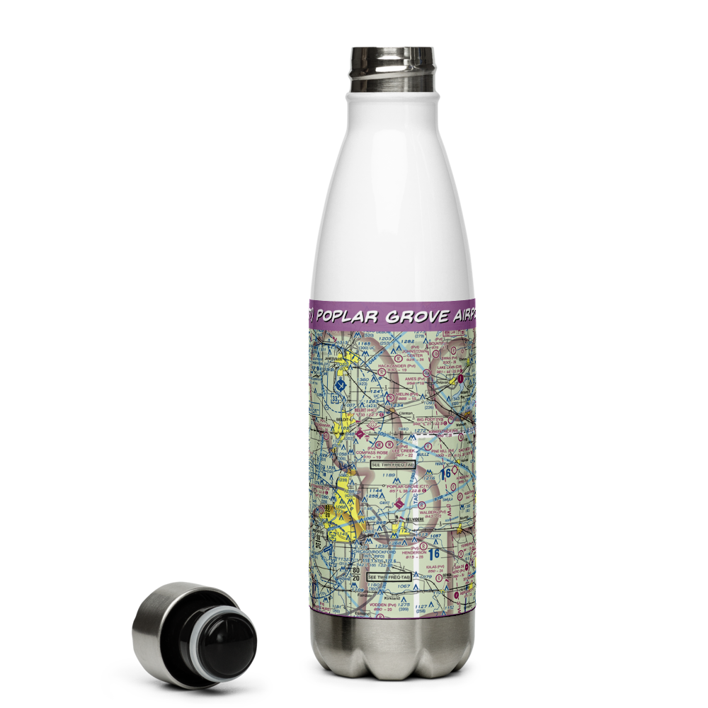 Poplar Grove Airport (C77) VFR Sectional Water Bottle 