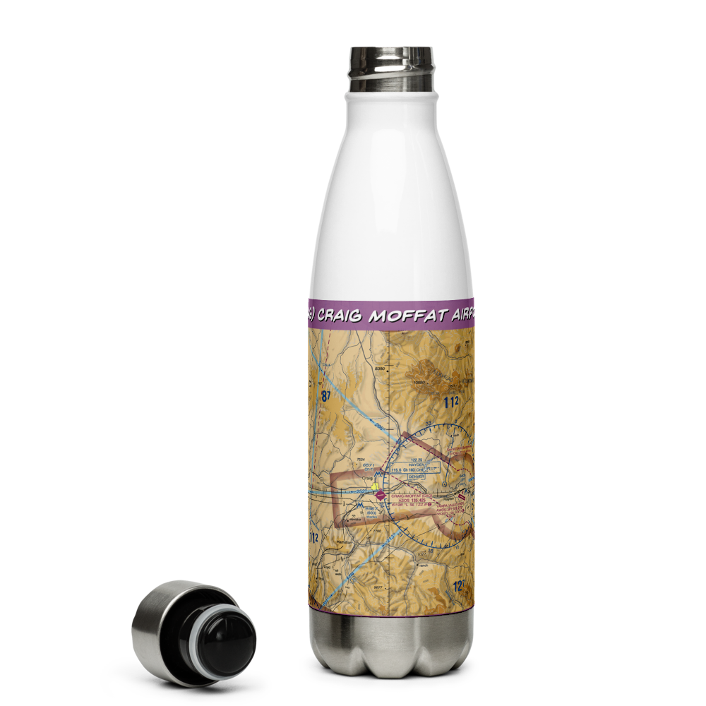 Craig Moffat Airport (CAG) VFR Sectional Water Bottle 