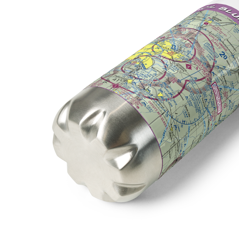 Council Bluffs Municipal Airport (CBF) VFR Sectional Water Bottle 