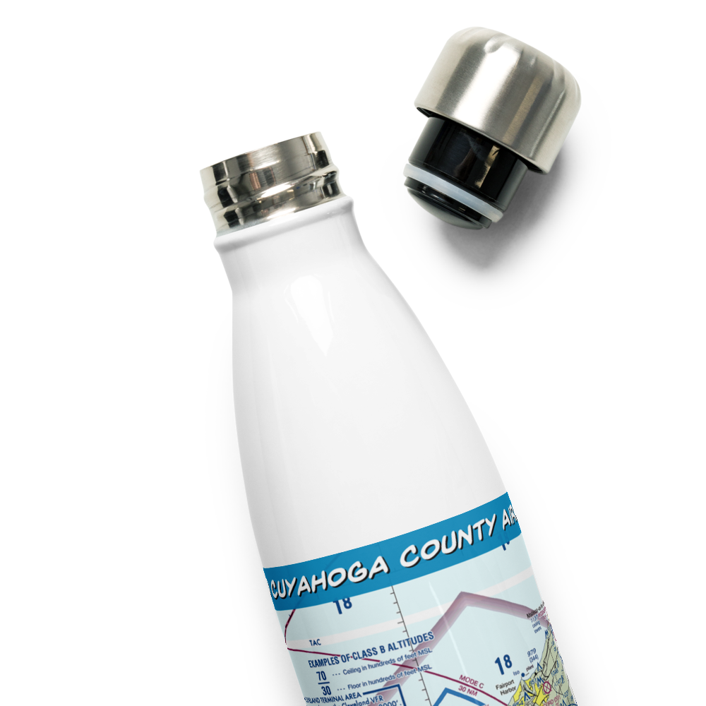 Cuyahoga County Airport (CGF) VFR Sectional Water Bottle 