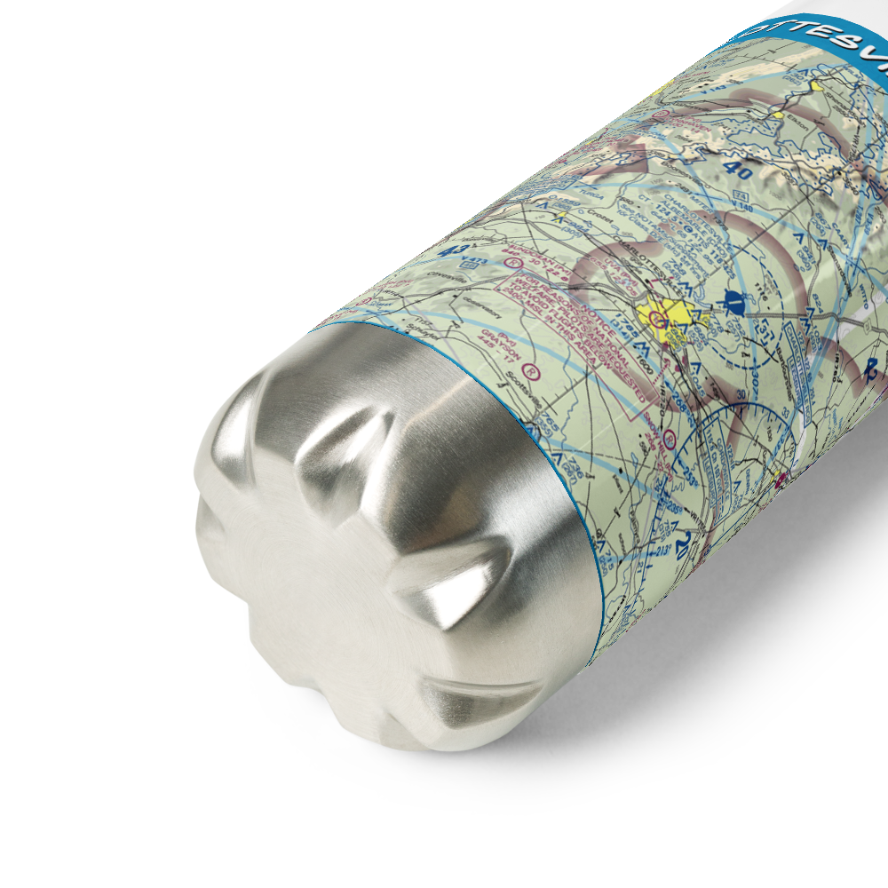 Charlottesville Albemarle Airport (CHO) VFR Sectional Water Bottle 