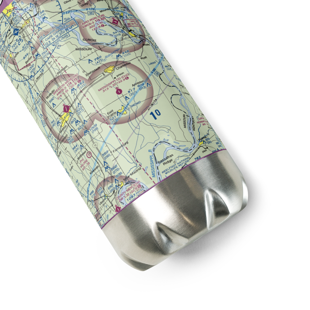 Mississippi County Airport (CHQ) VFR Sectional Water Bottle 