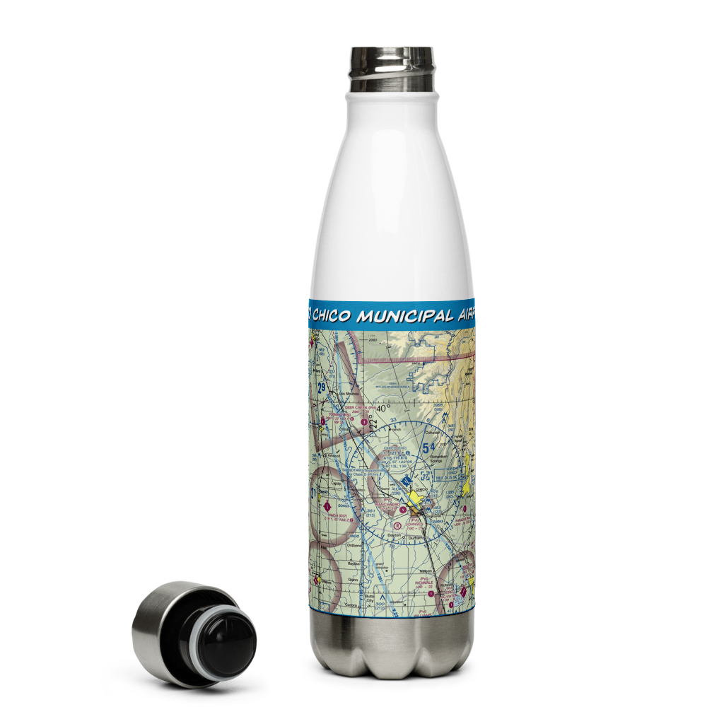 Chico Municipal Airport (CIC) VFR Sectional Water Bottle 