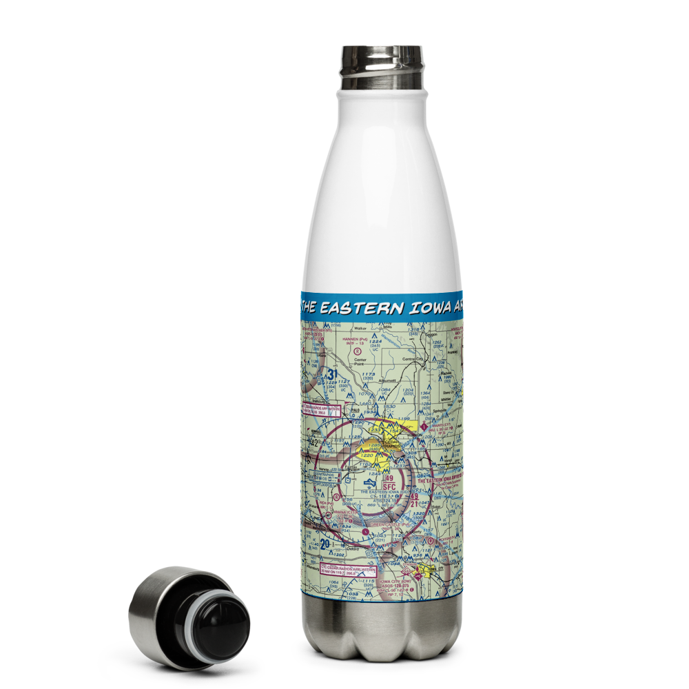 The Eastern Iowa Airport (CID) VFR Sectional Water Bottle 