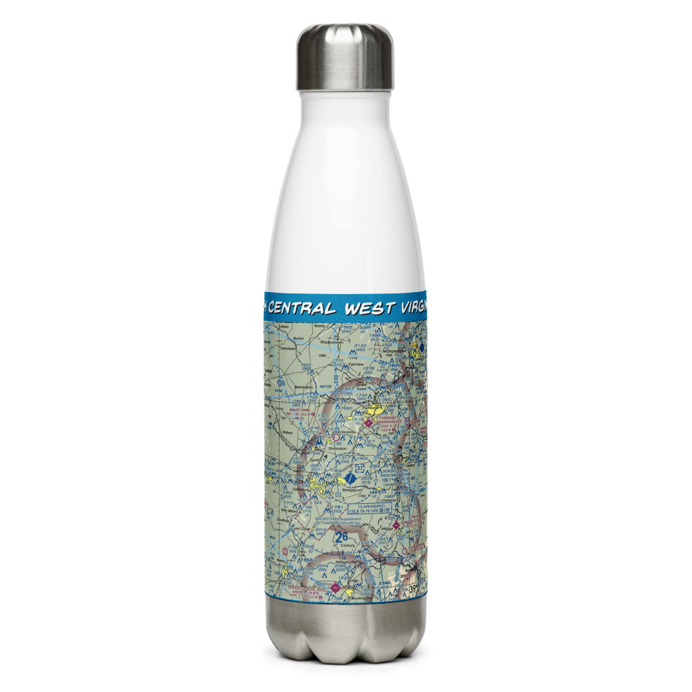 North Central West Virginia Airport (CKB) VFR Sectional Water Bottle 