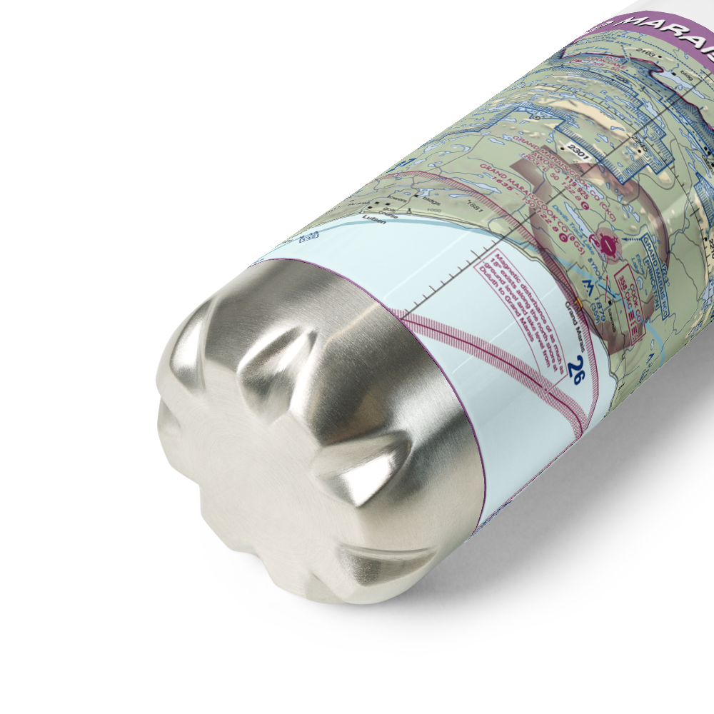 Grand Marais Cook County Airport (CKC) VFR Sectional Water Bottle 